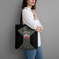 Custom Camouflage Bowling Tote Bag with Red Strike Ball Graphic - Wonder Print Shop