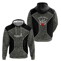 Custom Camouflage Bowling Zip Hoodie with Red Strike Ball Graphic - Wonder Print Shop