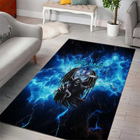 Custom Grim Reaper Bowling Area Rug with Blue Lightning Background - Wonder Print Shop