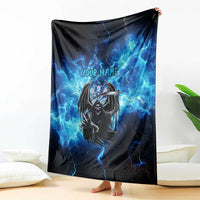Custom Grim Reaper Bowling Blanket with Blue Lightning Background - Wonder Print Shop