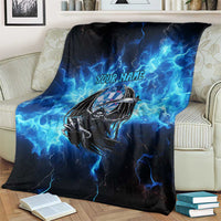 Custom Grim Reaper Bowling Blanket with Blue Lightning Background - Wonder Print Shop