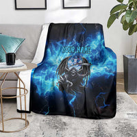 Custom Grim Reaper Bowling Blanket with Blue Lightning Background - Wonder Print Shop