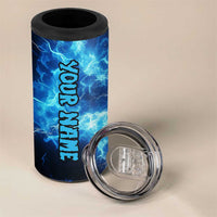 Custom Grim Reaper Bowling 4 in 1 Can Cooler Tumbler with Blue Lightning Background - Wonder Print Shop