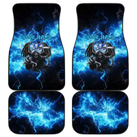 Custom Grim Reaper Bowling Car Mats with Blue Lightning Background - Wonder Print Shop