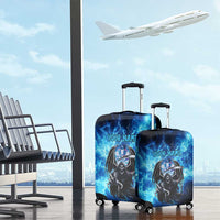 Custom Grim Reaper Bowling Luggage Cover with Blue Lightning Background - Wonder Print Shop