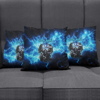 Custom Grim Reaper Bowling Pillow Cover with Blue Lightning Background - Wonder Print Shop