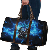 Custom Grim Reaper Bowling Travel Bag with Blue Lightning Background - Wonder Print Shop