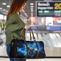 Custom Grim Reaper Bowling Travel Bag with Blue Lightning Background - Wonder Print Shop