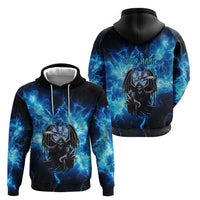 Custom Grim Reaper Bowling Zip Hoodie with Blue Lightning Background - Wonder Print Shop