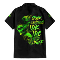 Stuck Between Idk Idc And Idgaf Skull Family Matching Mermaid Dress and Hawaiian Shirt - Wonder Print Shop