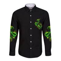 Stuck Between Idk Idc And Idgaf Skull Long Sleeve Button Shirt - Wonder Print Shop