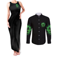 Heaven Don't Want Me Mad Skull Couples Matching Tank Maxi Dress and Long Sleeve Button Shirt - Wonder Print Shop