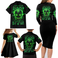 Heaven Don't Want Me Mad Skull Family Matching Long Sleeve Bodycon Dress and Hawaiian Shirt - Wonder Print Shop