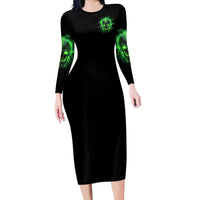 Heaven Don't Want Me Mad Skull Long Sleeve Bodycon Dress - Wonder Print Shop
