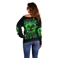 Heaven Don't Want Me Mad Skull Off Shoulder Sweater - Wonder Print Shop