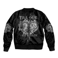 From Our First Kiss Till Our Last Breath Couple Sleeve Zip Bomber Jacket - Wonder Print Shop