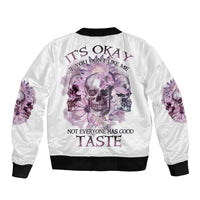 It's Okay If You Don't Like Me Sleeve Zip Bomber Jacket - Wonder Print Shop