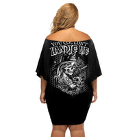 You Couldn't Handle Me B & W Off Shoulder Short Dress - Wonder Print Shop