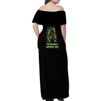 Warning Sign Skull Reaper Family Matching Off Shoulder Maxi Dress and Hawaiian Shirt - Wonder Print Shop