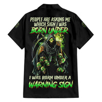 Warning Sign Skull Reaper Family Matching Puletasi Dress and Hawaiian Shirt - Wonder Print Shop