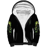 Warning Sign Skull Reaper Sherpa Hoodie - Wonder Print Shop