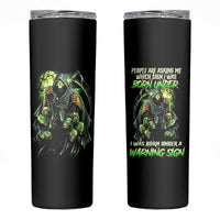 Warning Sign Skull Reaper Skinny Tumbler - Wonder Print Shop