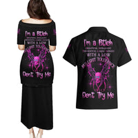 I'm A B Don't Try Me Couples Matching Puletasi Dress and Hawaiian Shirt - Wonder Print Shop
