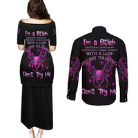 I'm A B Don't Try Me Couples Matching Puletasi Dress and Long Sleeve Button Shirt - Wonder Print Shop