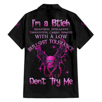 I'm A B Don't Try Me Family Matching Short Sleeve Bodycon Dress and Hawaiian Shirt - Wonder Print Shop