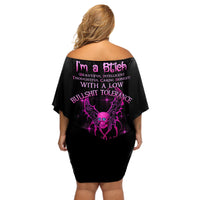 I'm A B Don't Try Me Off Shoulder Short Dress - Wonder Print Shop
