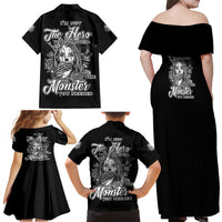 I'm Not The Hero You Want Family Matching Off Shoulder Maxi Dress and Hawaiian Shirt - Wonder Print Shop