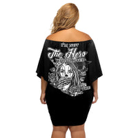 I'm Not The Hero You Want Family Matching Off Shoulder Short Dress and Hawaiian Shirt - Wonder Print Shop