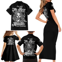 I'm Not The Hero You Want Family Matching Short Sleeve Bodycon Dress and Hawaiian Shirt - Wonder Print Shop