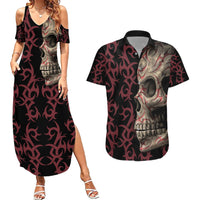 Zero F Given Skull Couples Matching Summer Maxi Dress and Hawaiian Shirt - Wonder Print Shop