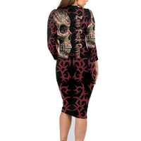 Zero F Given Skull Family Matching Long Sleeve Bodycon Dress and Hawaiian Shirt - Wonder Print Shop