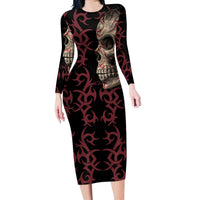 Zero F Given Skull Long Sleeve Bodycon Dress - Wonder Print Shop