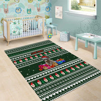 Sloth Christmas Area Rug with Santa Hat, Presents, and Festive Pattern - Wonder Print Shop