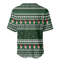 Sloth Christmas Baseball Jersey with Santa Hat, Presents, and Festive Pattern - Wonder Print Shop