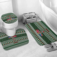 Sloth Christmas Bathroom Set with Santa Hat, Presents, and Festive Pattern - Wonder Print Shop