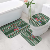 Sloth Christmas Bathroom Set with Santa Hat, Presents, and Festive Pattern - Wonder Print Shop