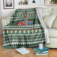 Sloth Christmas Blanket with Santa Hat, Presents, and Festive Pattern - Wonder Print Shop