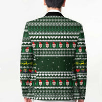 Sloth Christmas Blazer with Santa Hat, Presents, and Festive Pattern - Wonder Print Shop