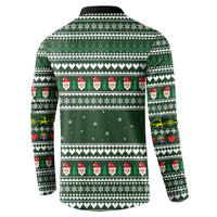 Sloth Christmas Button Sweatshirt with Santa Hat, Presents, and Festive Pattern - Wonder Print Shop