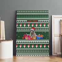 Sloth Christmas Canvas Wall Art with Santa Hat, Presents, and Festive Pattern - Wonder Print Shop