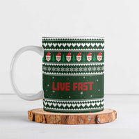 Sloth Christmas Ceramic Mug with Santa Hat, Presents, and Festive Pattern - Wonder Print Shop