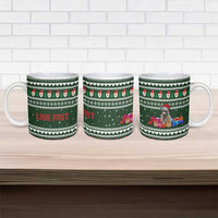 Sloth Christmas Ceramic Mug with Santa Hat, Presents, and Festive Pattern - Wonder Print Shop