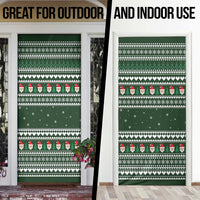 Sloth Christmas Door Cover with Santa Hat, Presents, and Festive Pattern - Wonder Print Shop