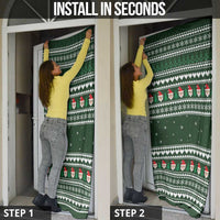 Sloth Christmas Door Cover with Santa Hat, Presents, and Festive Pattern - Wonder Print Shop