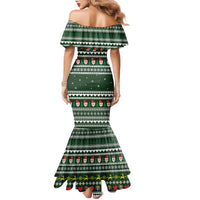 Sloth Christmas Family Matching Mermaid Dress and Hawaiian Shirt with Santa Hat, Presents, and Festive Pattern - Wonder Print Shop