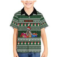 Sloth Christmas Family Matching Mermaid Dress and Hawaiian Shirt with Santa Hat, Presents, and Festive Pattern - Wonder Print Shop